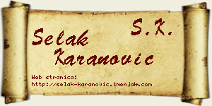 Selak Karanović vizit kartica